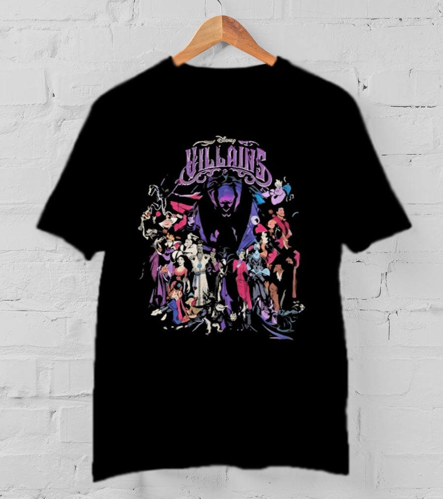 Disney Villains Assemble Purple Iconic Characters T-Shirt