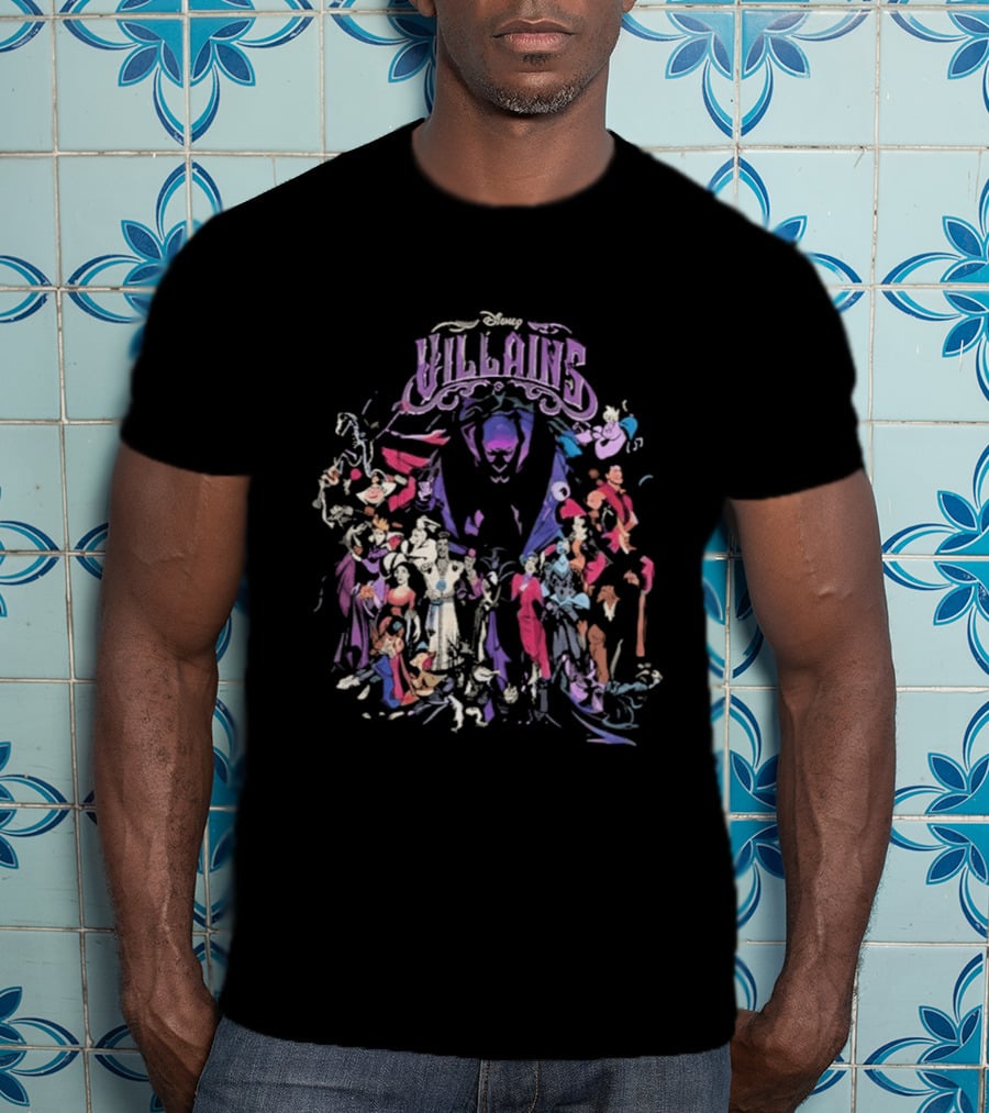 Disney Villains Assemble Purple Iconic Characters T-Shirt