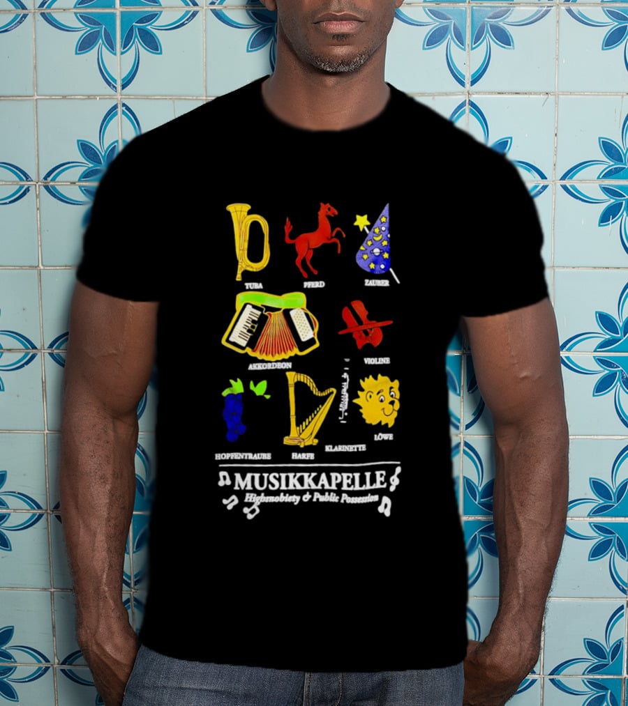 Musikkapelle Highsnobiety And Public Possession Tuba Speed Zauber Akkordeon Wolke Hopfentruabe Harfe Klarinet Löwe T-Shirt