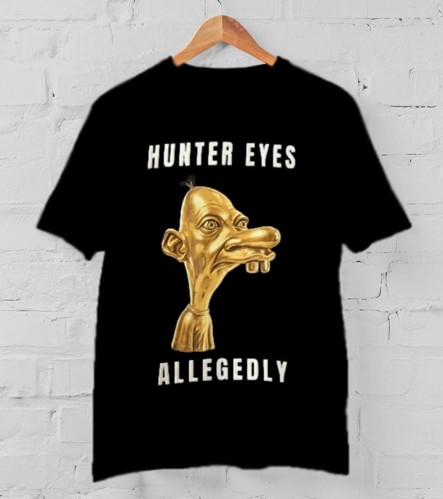 Hunter Eyes Allegedly 3D Golden Manny Caricature Head T-Shirt