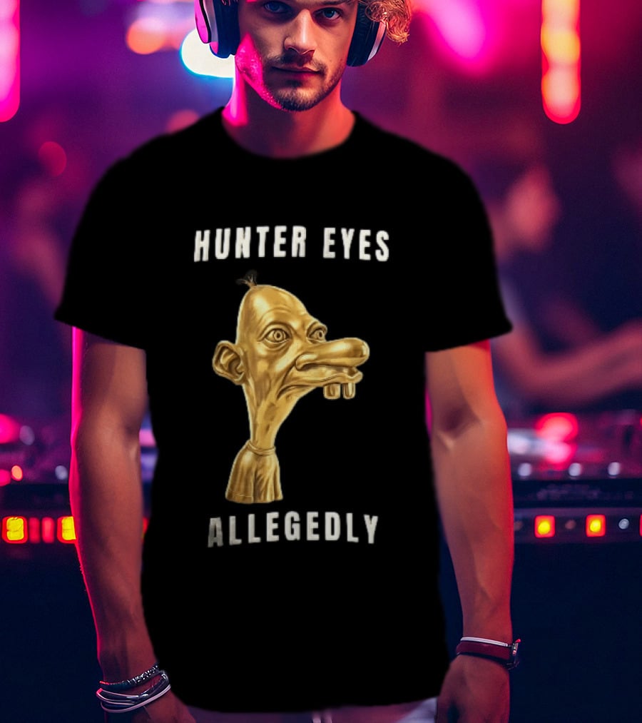 Hunter Eyes Allegedly 3D Golden Manny Caricature Head T-Shirt