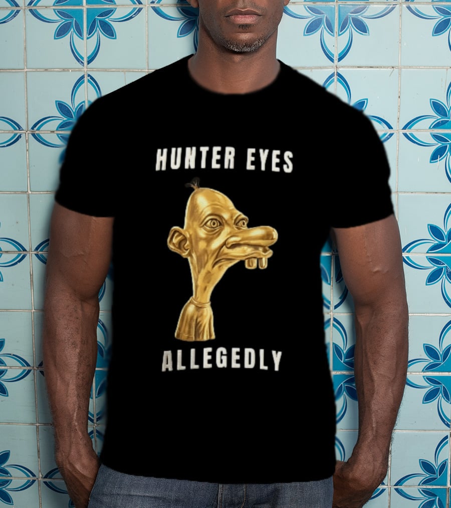 Hunter Eyes Allegedly 3D Golden Manny Caricature Head T-Shirt