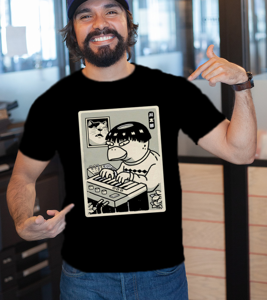 Yokai Synths Kappa Playing Keyboard Japanese Monster T-Shirt