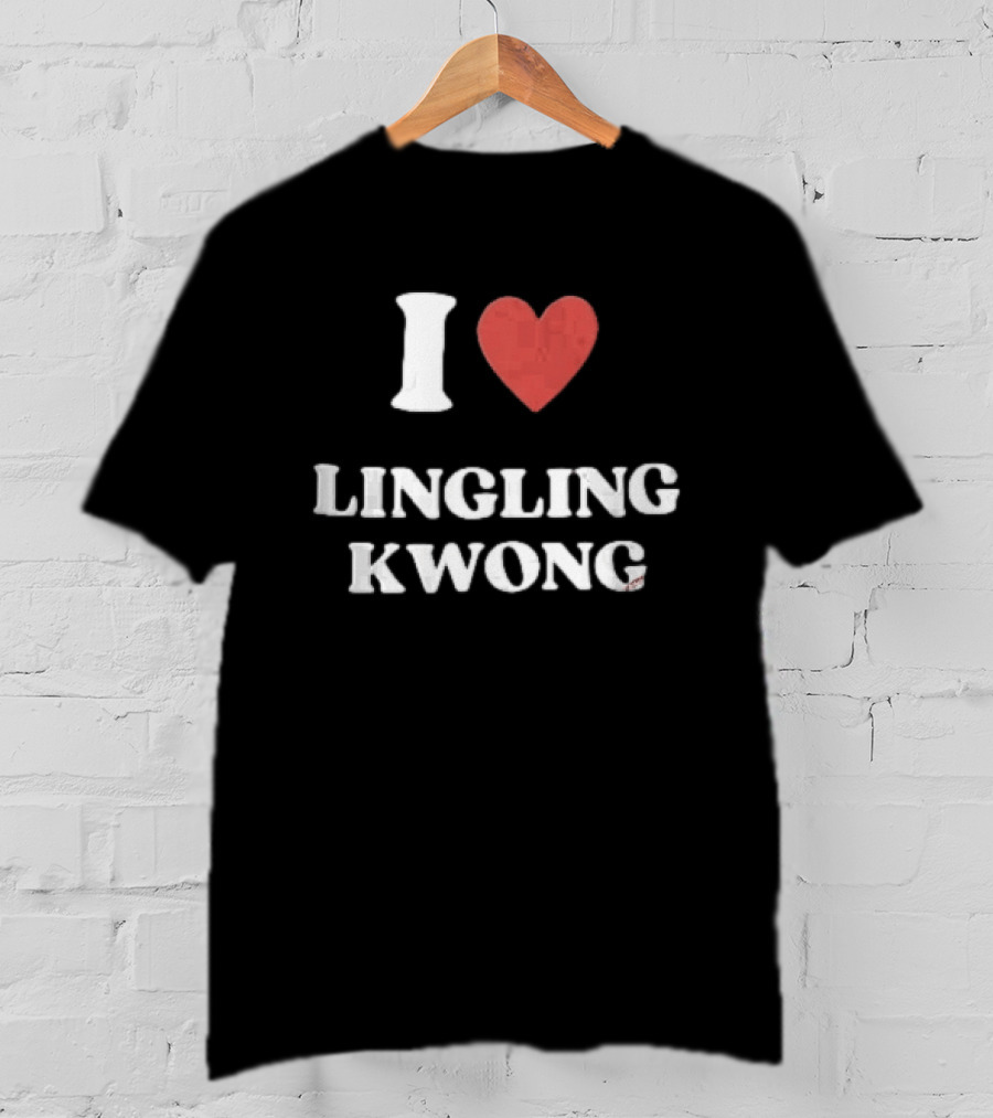 I Love Lingling Kwong Red Heart White Black T-Shirt