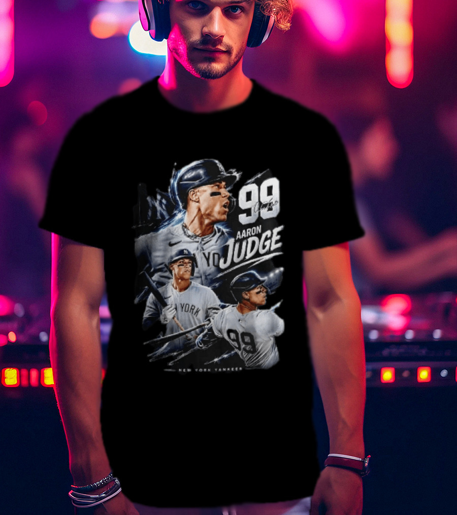 New York Yankees Aaron Judge 99 Three Batting Action Poses T-Shirt
