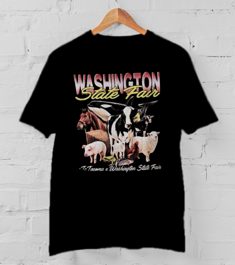 Washington State Fair Puyallup Tacoma Orca Cow Horse Sheep Pig Chicken Goat Frog Fish T-Shirt