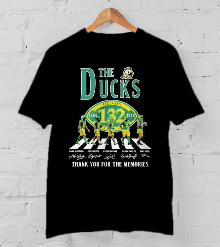 Oregon Ducks 132nd Anniversary 1894 2026 Abbey Road Thank You For The Memories T-Shirt