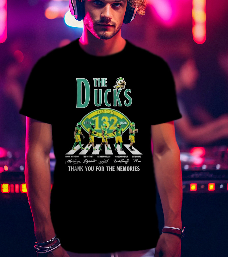 Oregon Ducks 132nd Anniversary 1894 2026 Abbey Road Thank You For The Memories T-Shirt