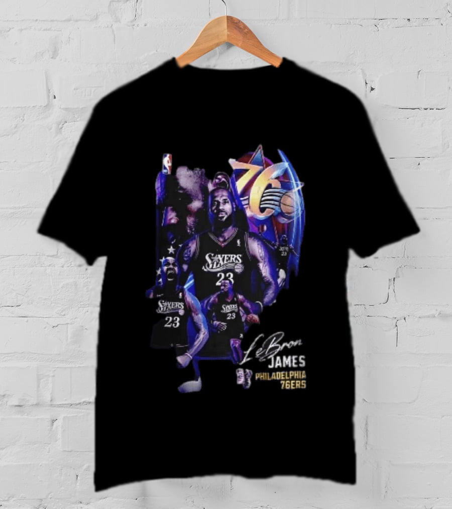 Philadelphia 76ers Lebron James Player Collage NBA Bootleg T-Shirt