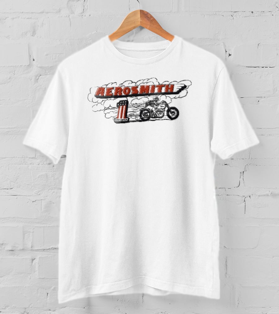 Aerosmith Harley Davidson Motorcycle Rider Speeding Clouds 1 T-Shirt