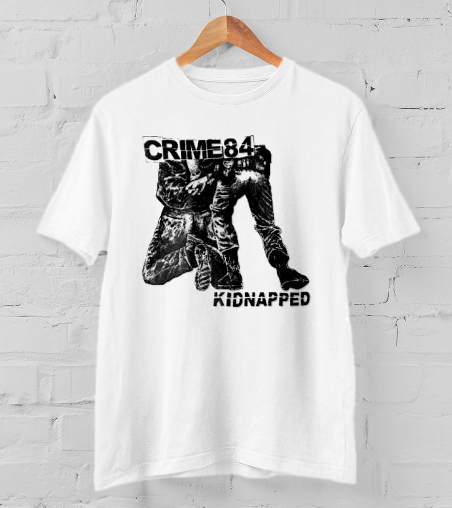 Crime 84 Kidnapped Kneeling Handcuffed Person Police Officer Sketch T-Shirt