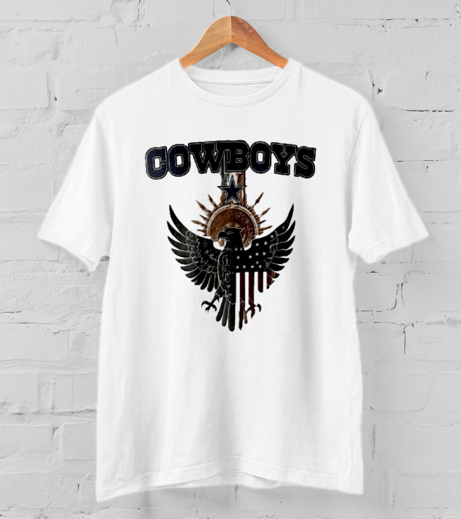 Dallas Cowboys American Mexican Flag Eagle Star Aztec Calendar T-Shirt