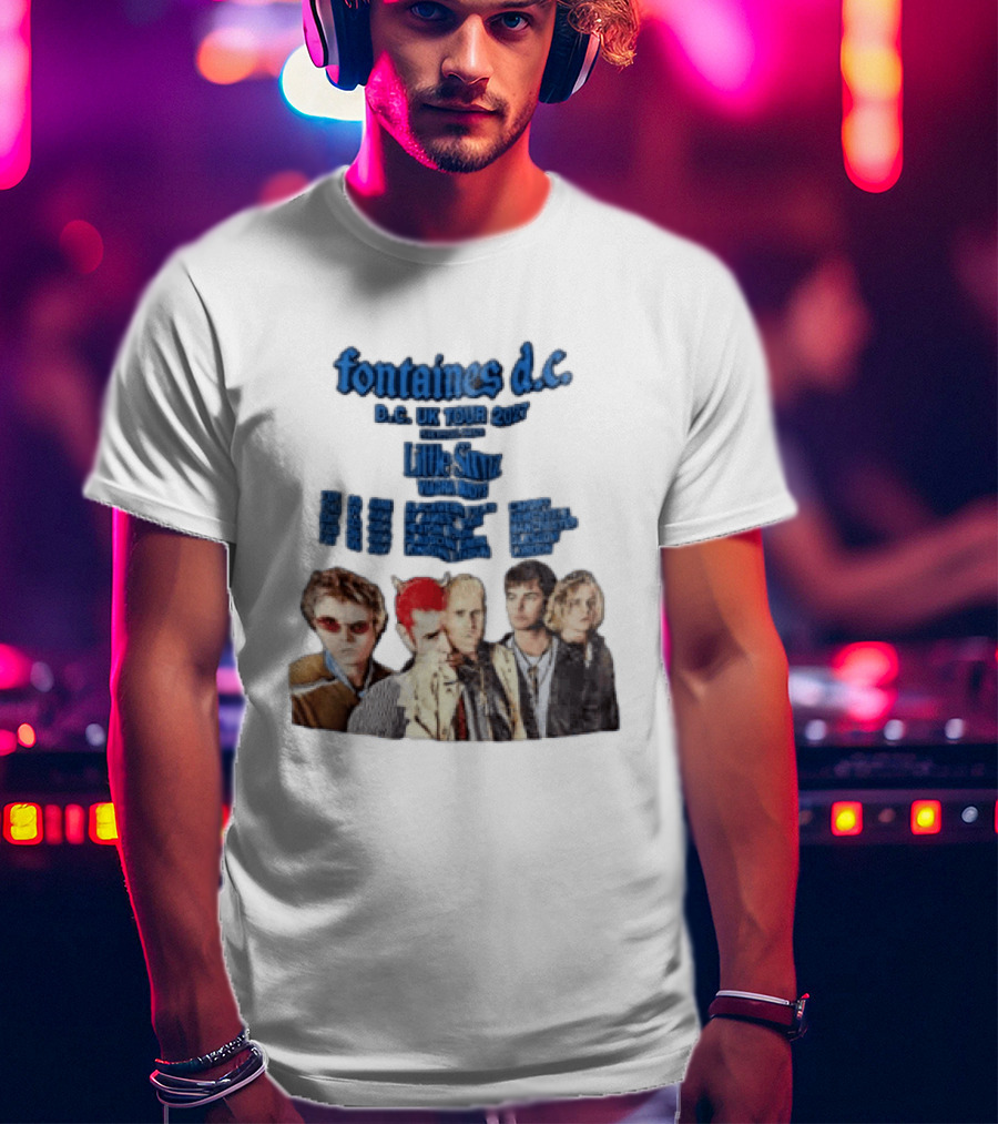Fontaines D.C. UK Tour 2027 Summer Headline Tour Blue T-Shirt