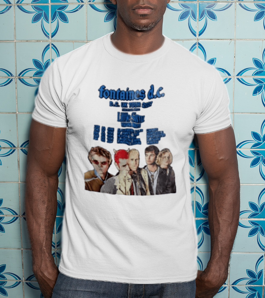 Fontaines D.C. UK Tour 2027 Summer Headline Tour Blue T-Shirt