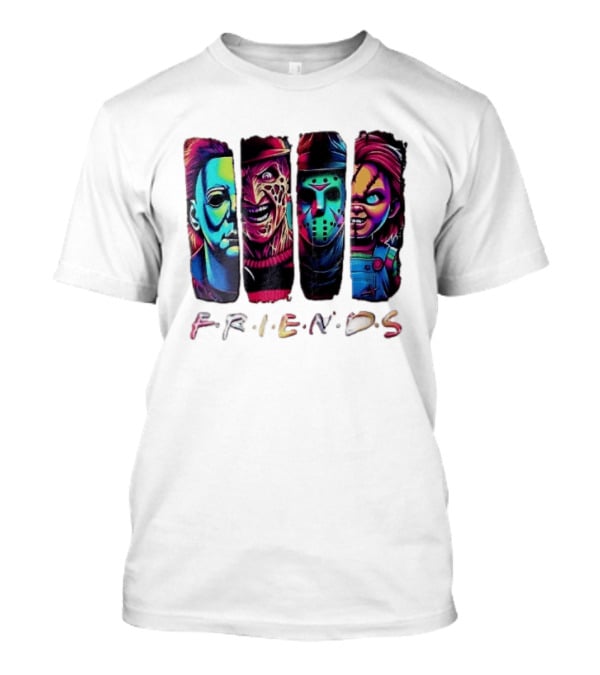 Friends Horror Michael Freddy Jason Chucky Multicolored T-Shirt