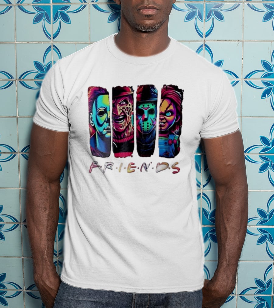 Friends Horror Michael Freddy Jason Chucky Multicolored T-Shirt