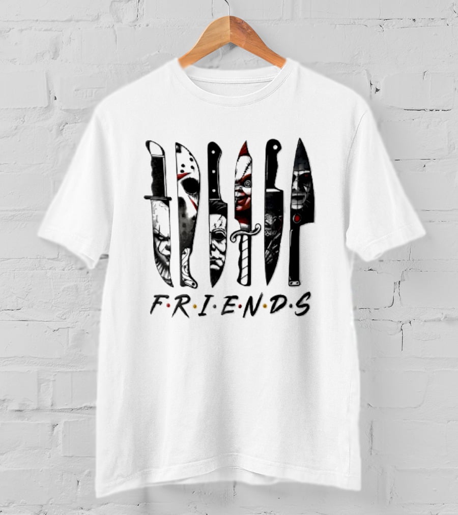 Friends Horror Movie Villains Knife Blades T-Shirt
