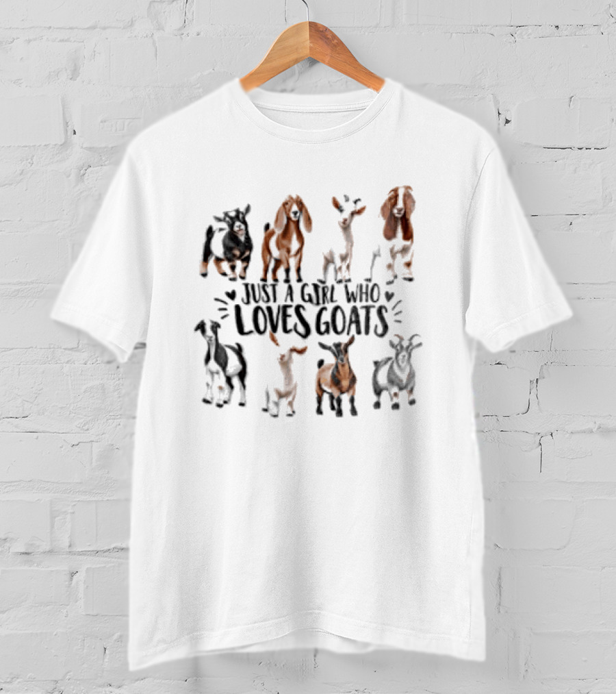 Just A Girl Who Loves Goats With Cute Goat Illustrations T-Shirt