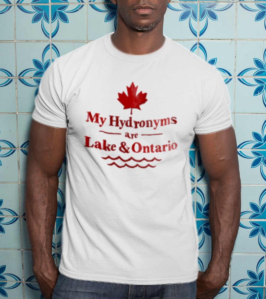 My Hydronyms Are Lake And Ontario Maple Leaf Waves T-Shirt