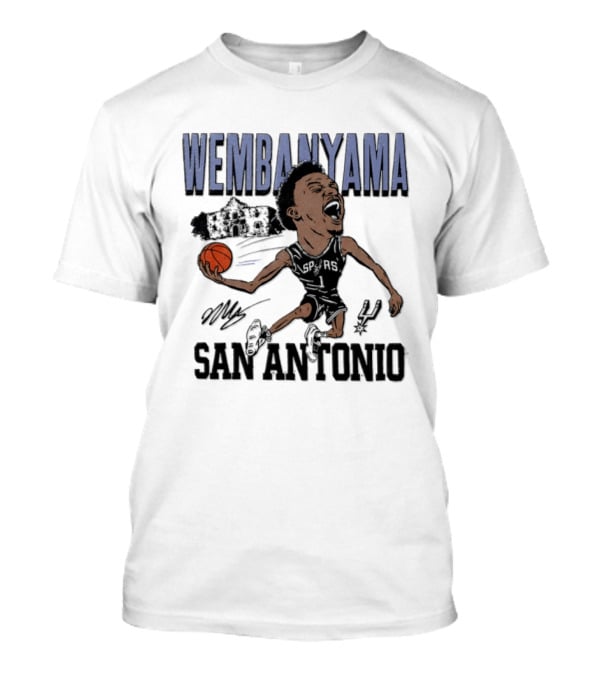 Wembanyama San Antonio Spurs Basketball NBA Caricature T-Shirt