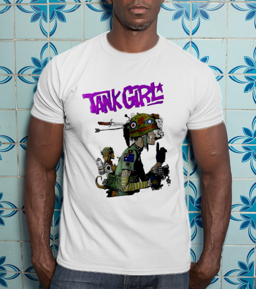 Tank Girl Charlie Dont Surf Punk Woman Helmet Gun Cigar Cartoon T-Shirt