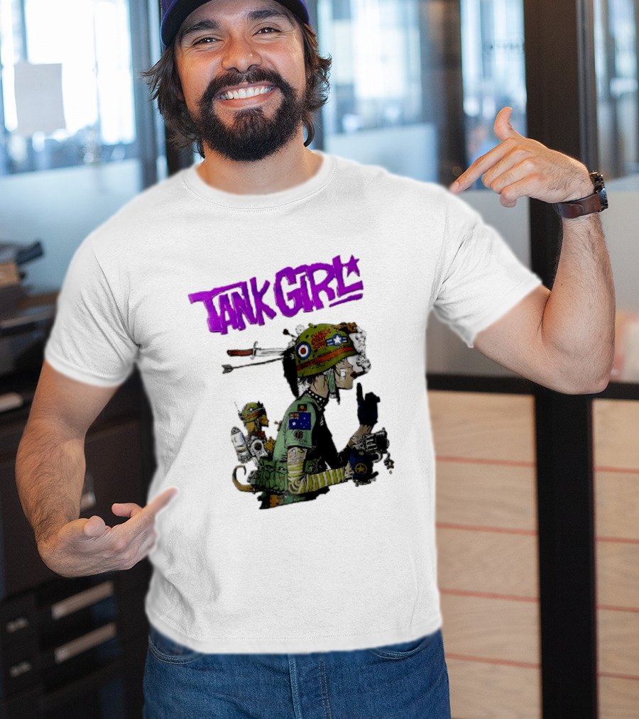 Tank Girl Charlie Dont Surf Punk Woman Helmet Gun Cigar Cartoon T-Shirt