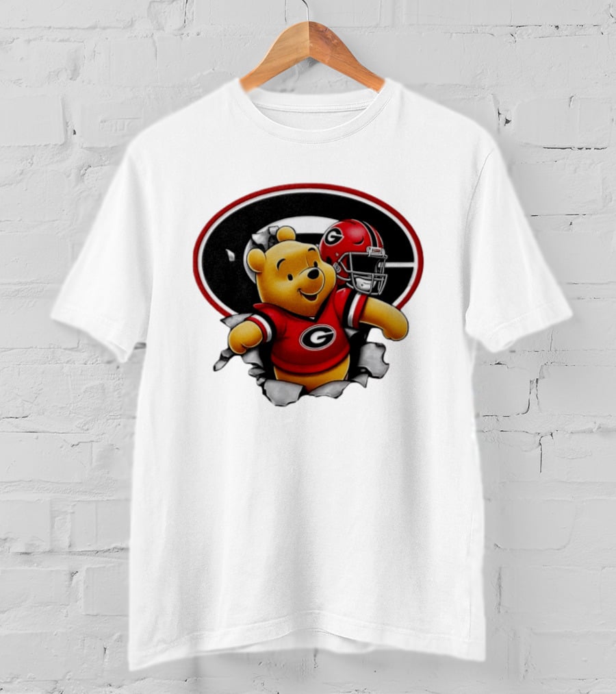 Winnie The Pooh Georgia Bulldogs Football Fan Gear T-Shirt