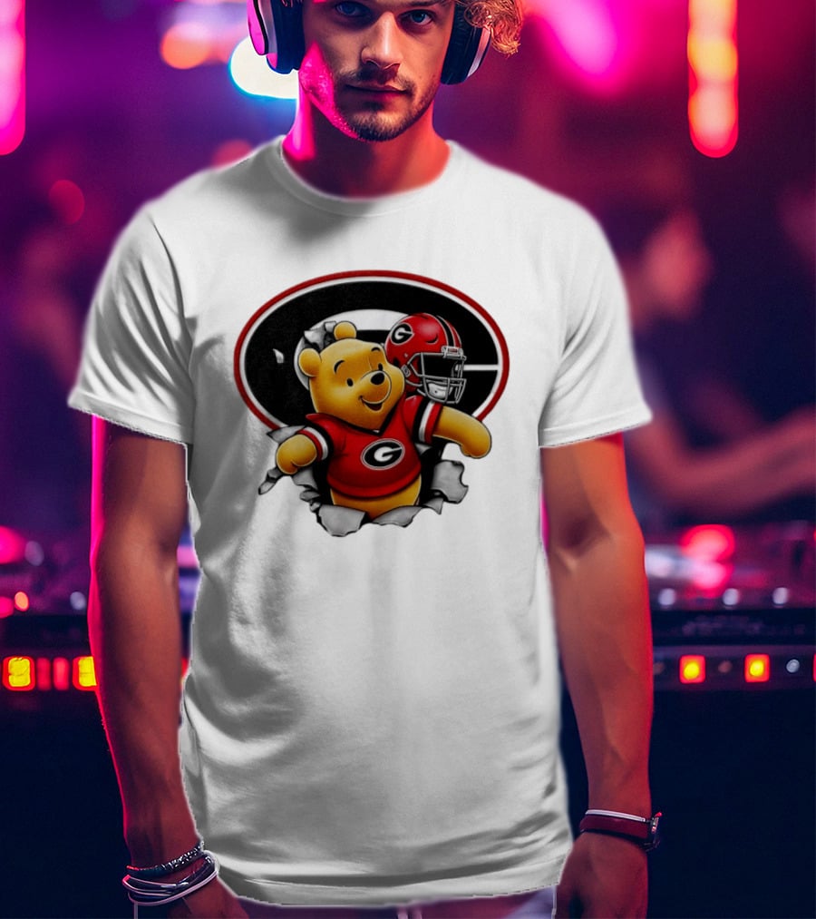 Winnie The Pooh Georgia Bulldogs Football Fan Gear T-Shirt