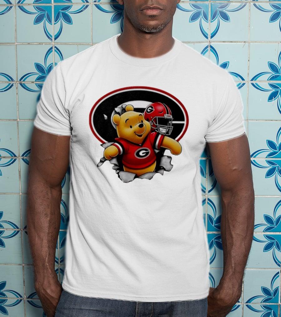 Winnie The Pooh Georgia Bulldogs Football Fan Gear T-Shirt