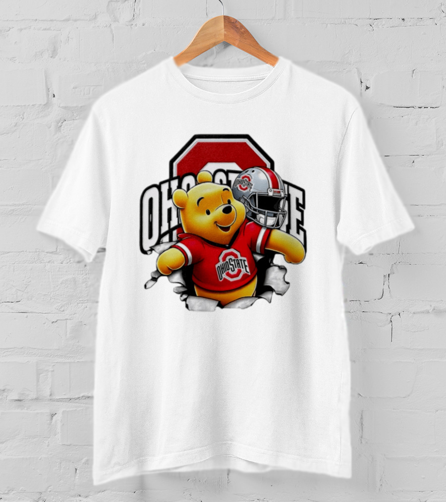 Winnie The Pooh Ohio State Buckeyes Football Team Helmets Series T-Shirt