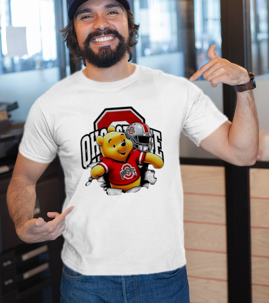 Winnie The Pooh Ohio State Buckeyes Football Team Helmets Series T-Shirt