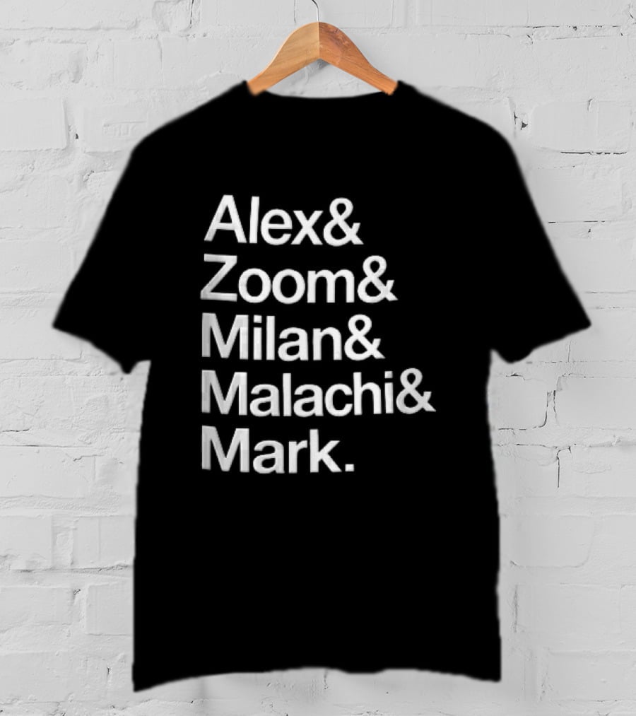 Alex Zoom Milan Malachi Mark Stacked White T-Shirt