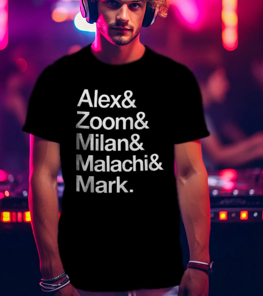 Alex Zoom Milan Malachi Mark Stacked White T-Shirt
