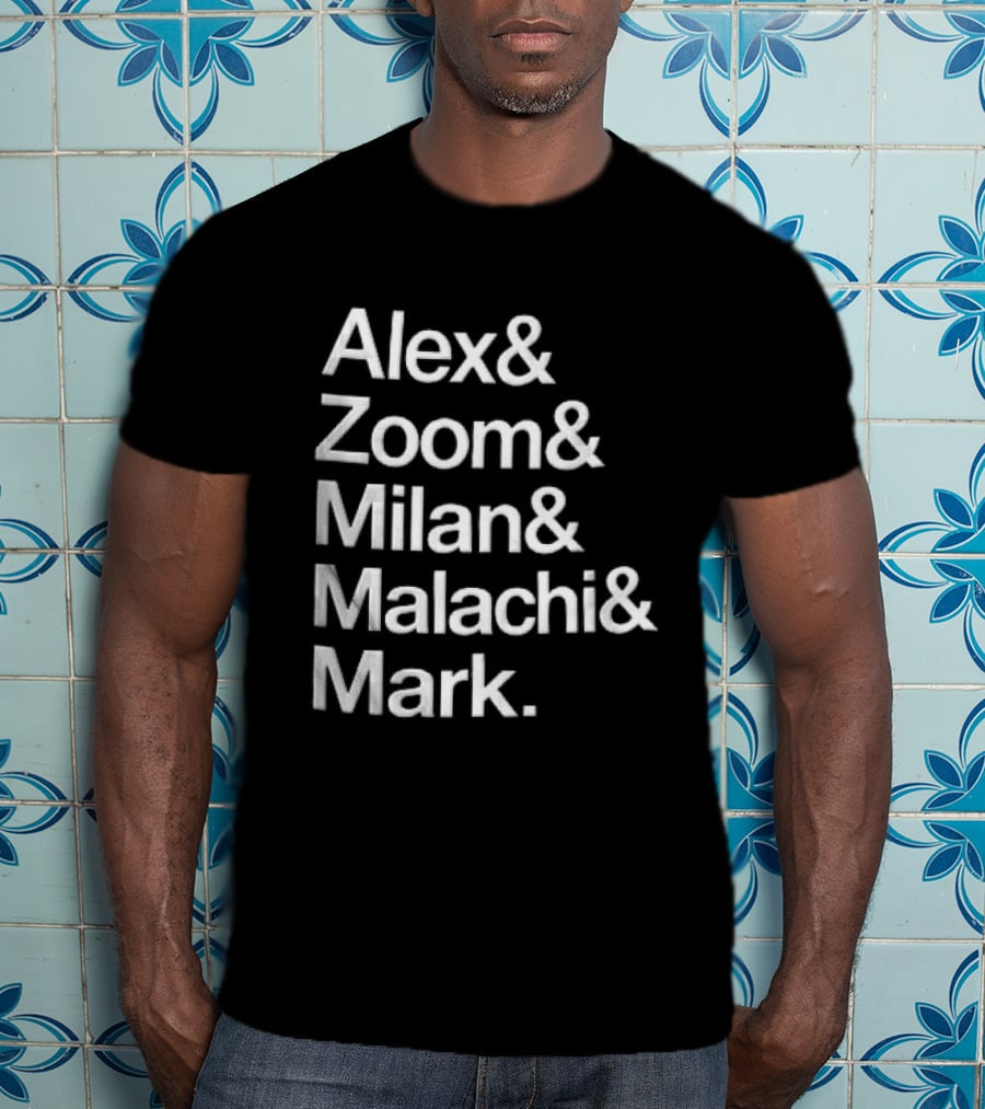 Alex Zoom Milan Malachi Mark Stacked White T-Shirt