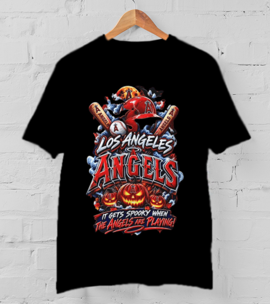 Los Angeles Angels Halloween Spooky Baseball T-Shirt