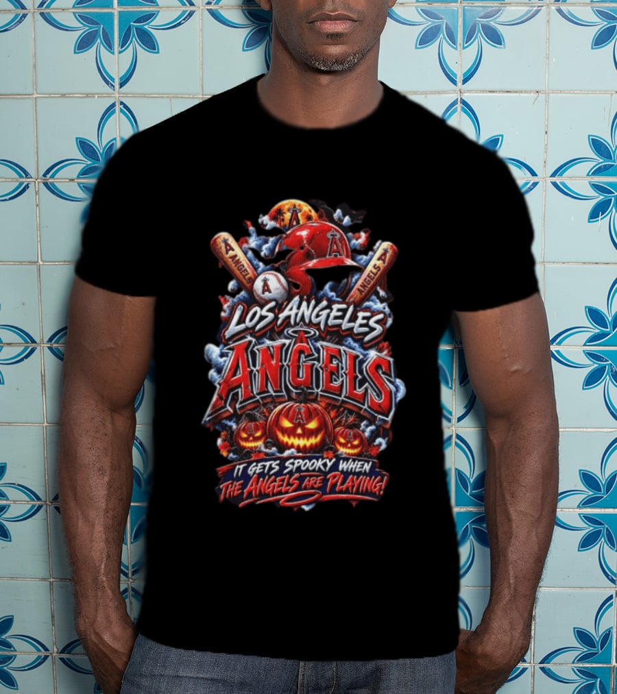 Los Angeles Angels Halloween Spooky Baseball T-Shirt