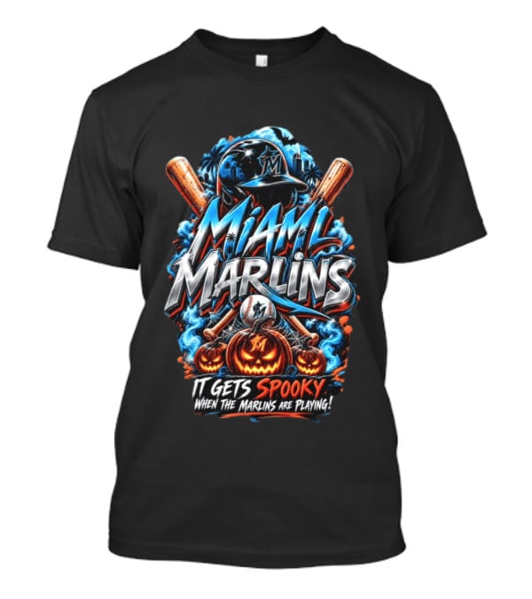 Miami Marlins MLB Spooky Halloween Baseball T-Shirt