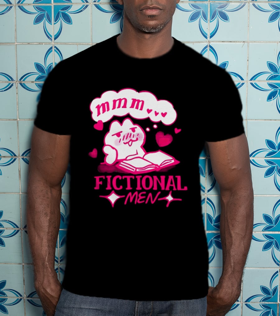 Fictional Men Mmm Hearts Cute Cartoon Reading T-Shirt