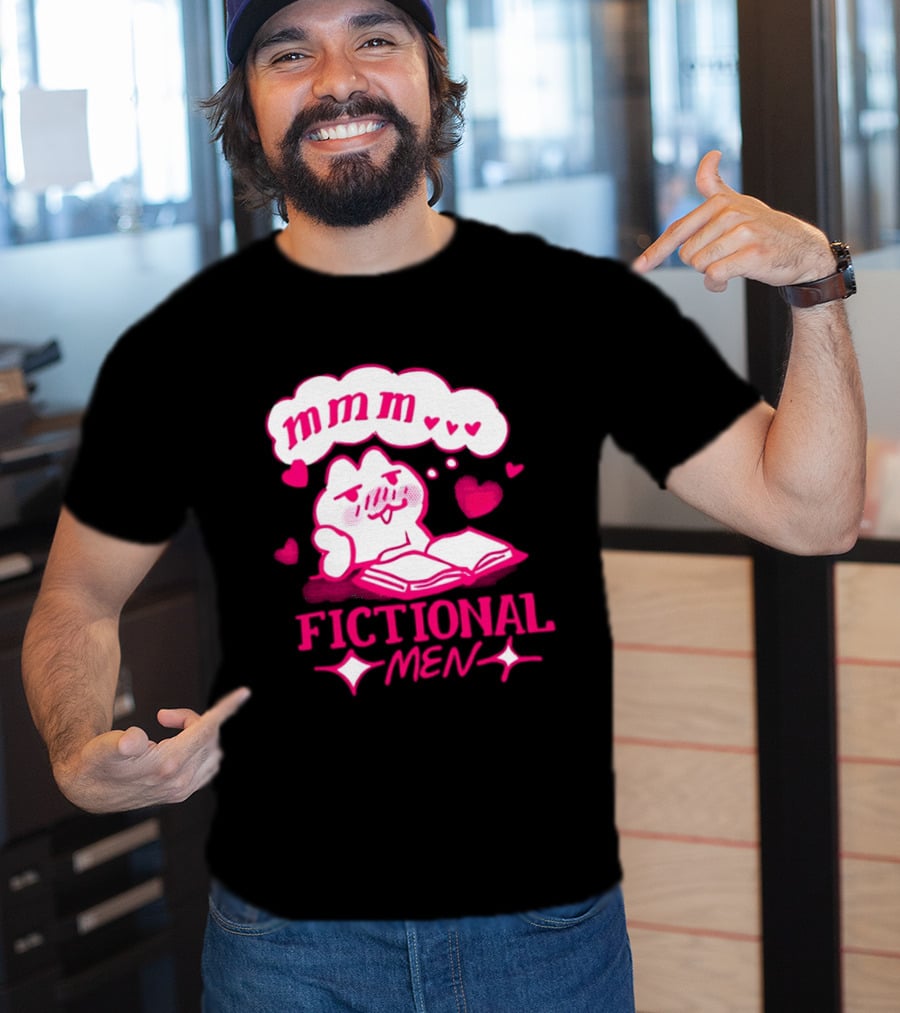 Fictional Men Mmm Hearts Cute Cartoon Reading T-Shirt