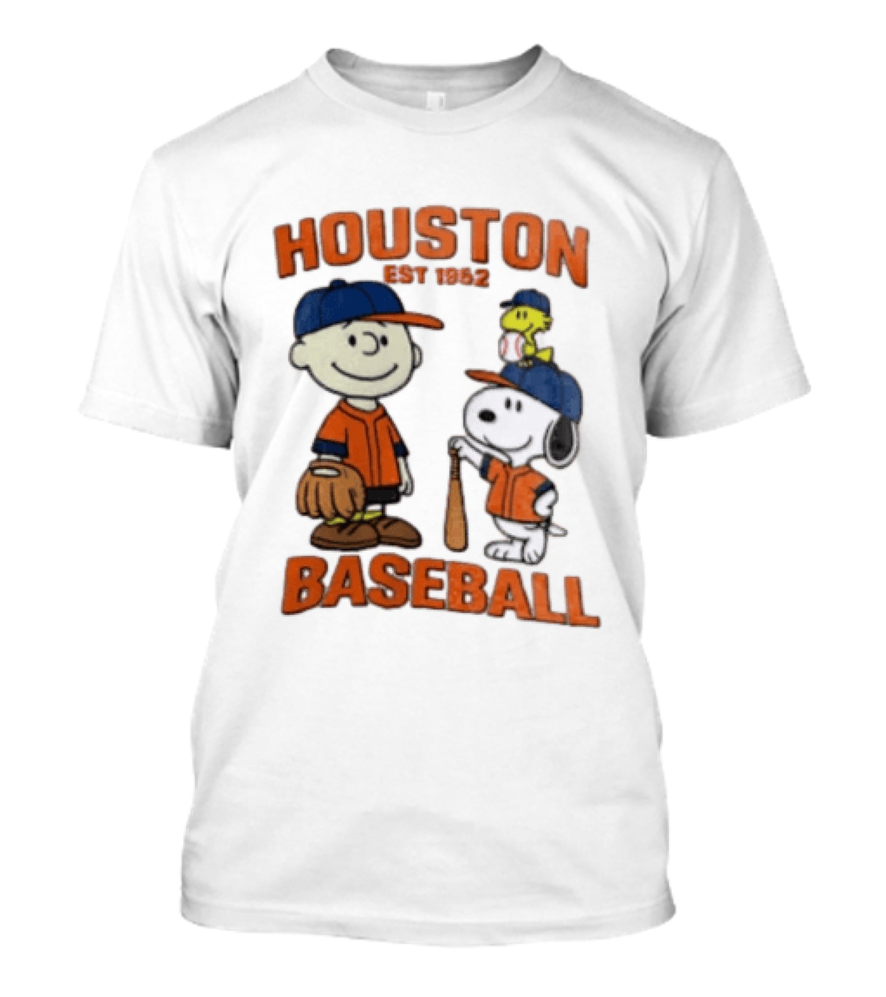 Charlie Brown Snoopy Houston Baseball Est 1962 T-Shirt