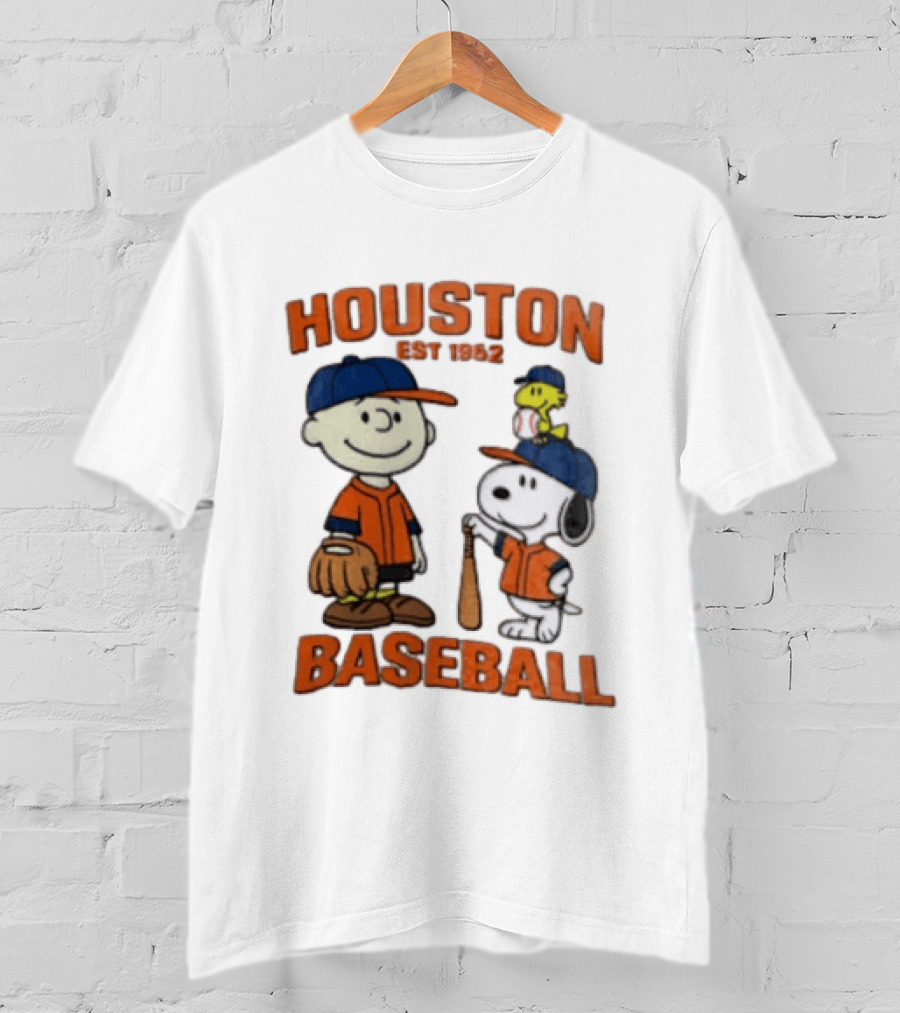 Charlie Brown Snoopy Houston Baseball Est 1962 T-Shirt