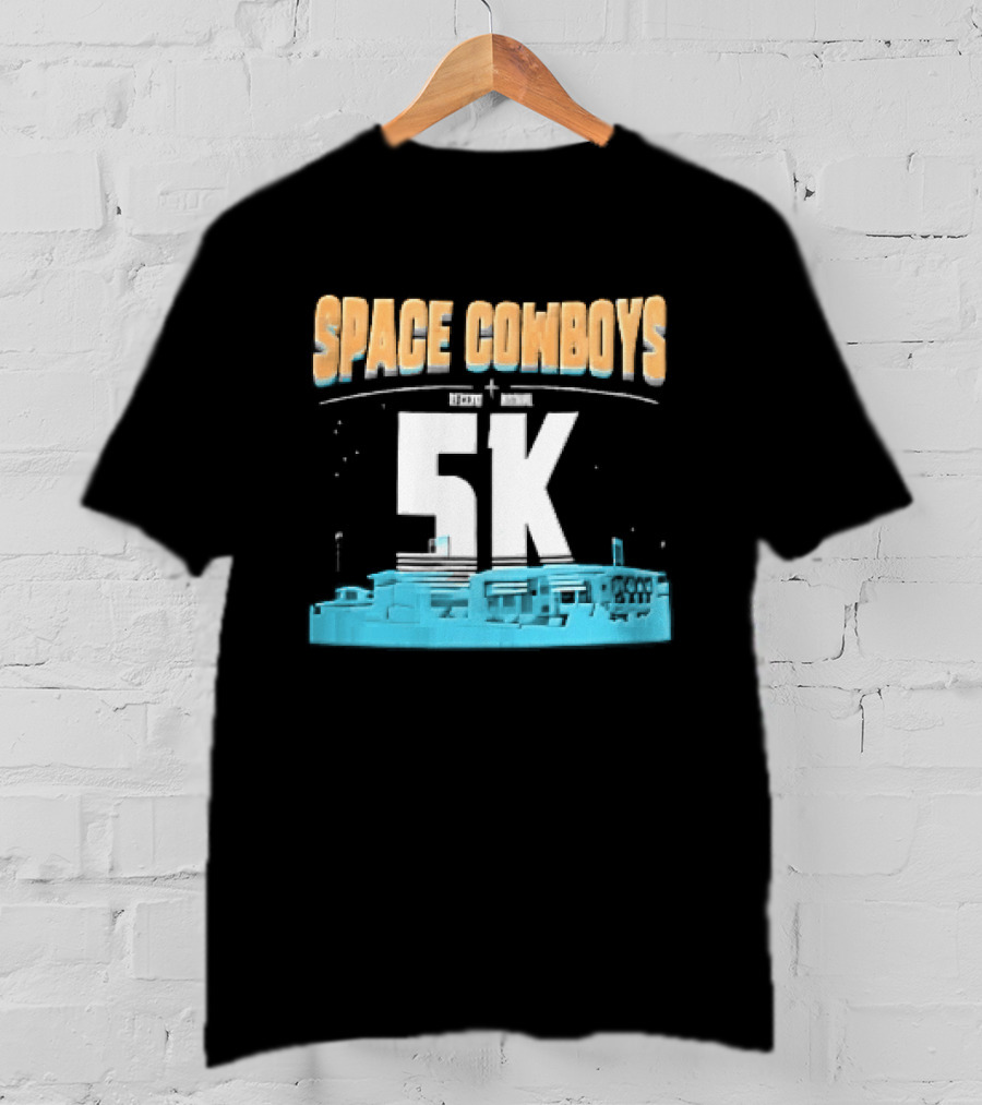 Space Cowboys 5k Cyan Ballpark Cityscape Night Stars T-Shirt