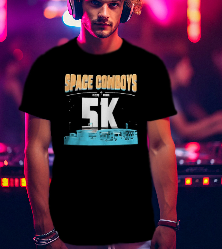 Space Cowboys 5k Cyan Ballpark Cityscape Night Stars T-Shirt