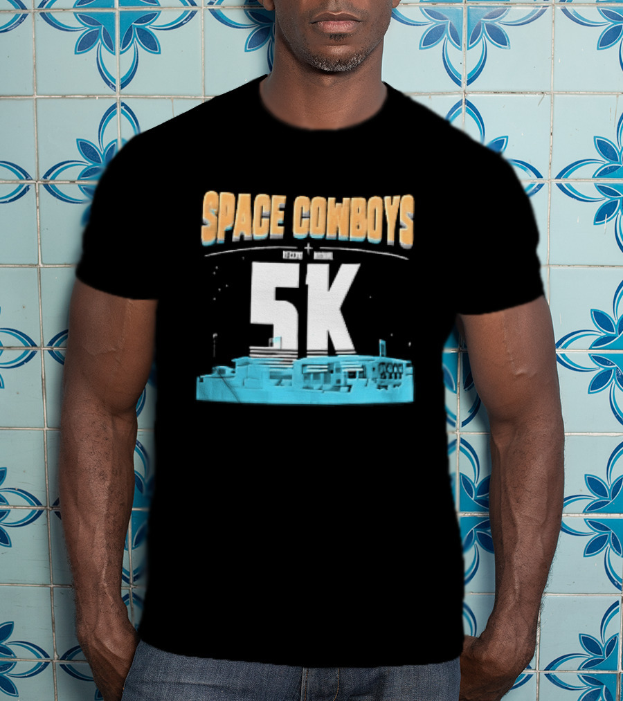 Space Cowboys 5k Cyan Ballpark Cityscape Night Stars T-Shirt