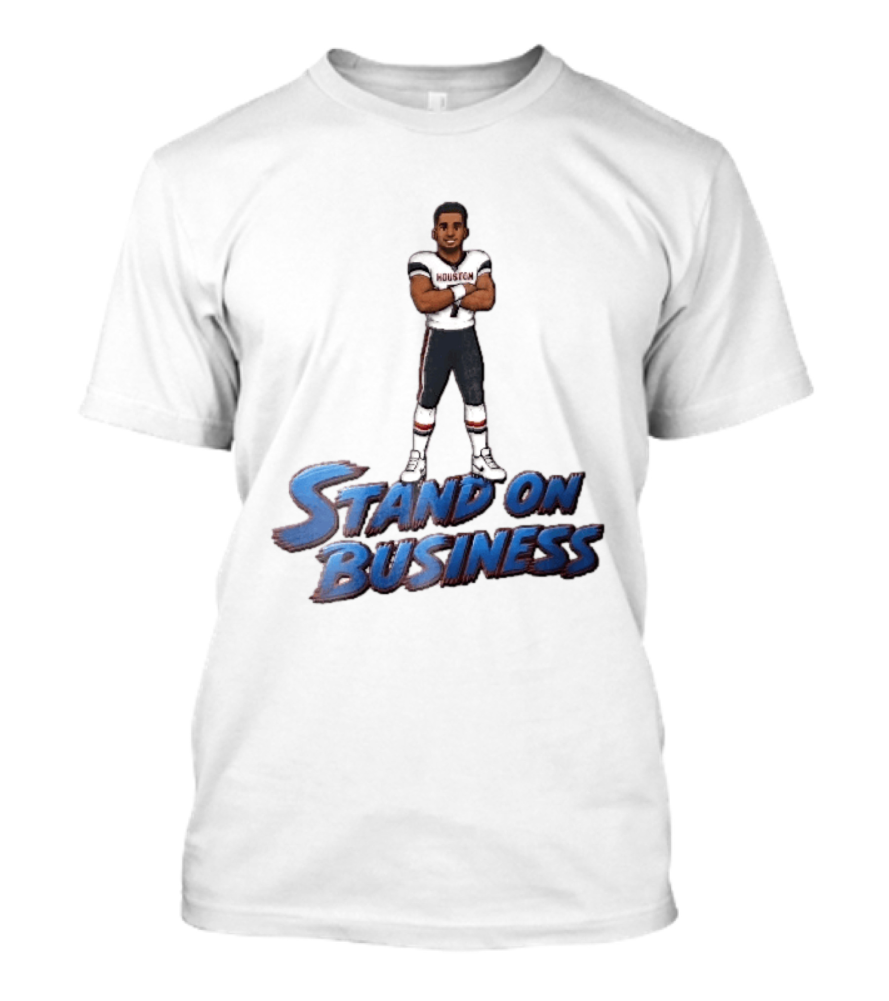 Houston Texans Stand On Business Football Player Number 7 Cartoon Caricature T-Shirt