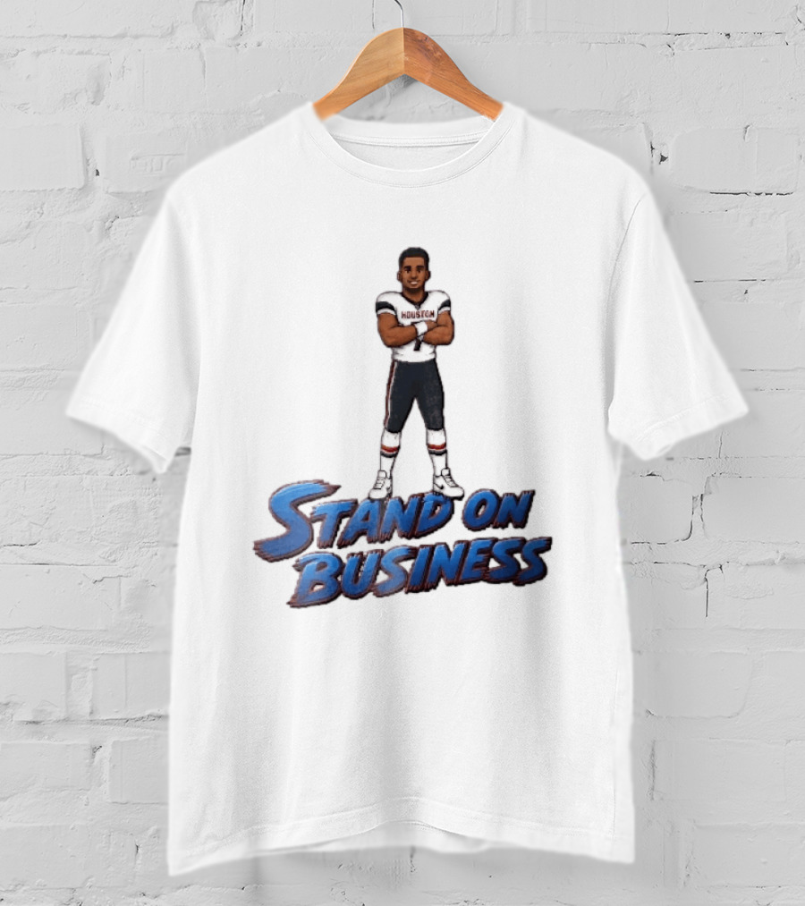 Houston Texans Stand On Business Football Player Number 7 Cartoon Caricature T-Shirt
