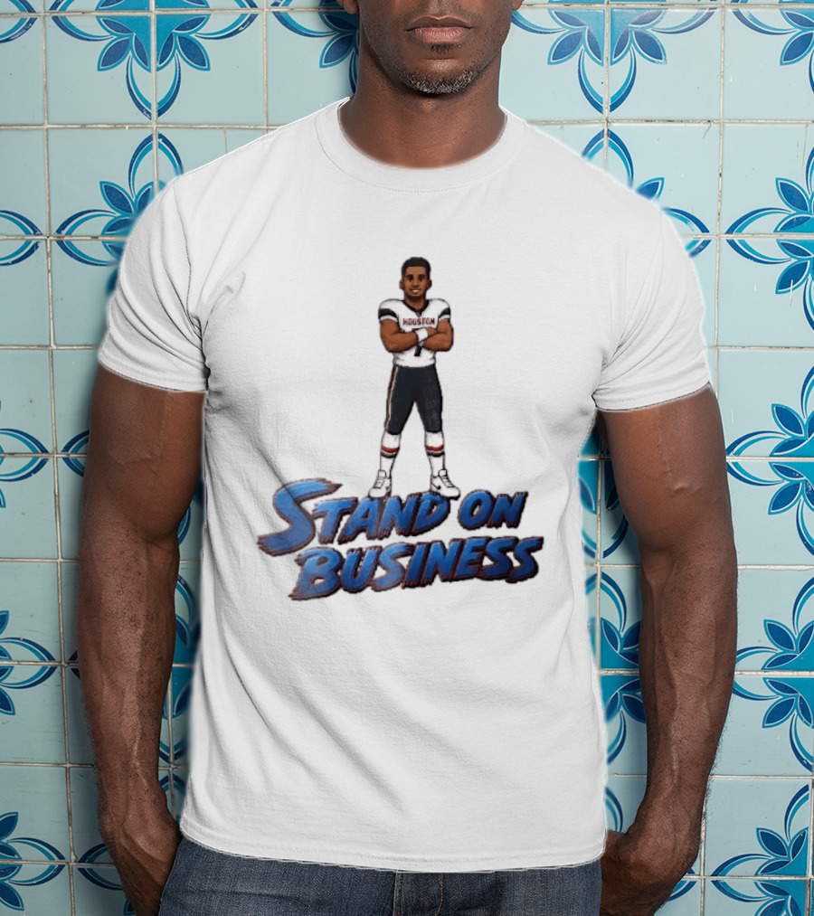 Houston Texans Stand On Business Football Player Number 7 Cartoon Caricature T-Shirt