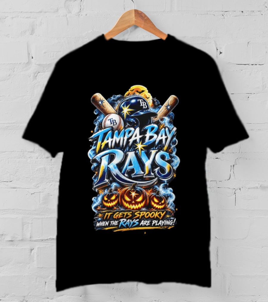 Tampa Bay Rays It Gets Spooky When The Rays Are Playing Halloween T-Shirt