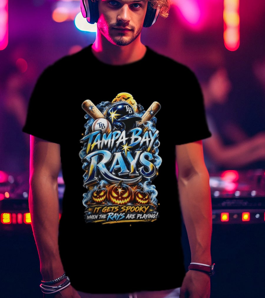 Tampa Bay Rays It Gets Spooky When The Rays Are Playing Halloween T-Shirt