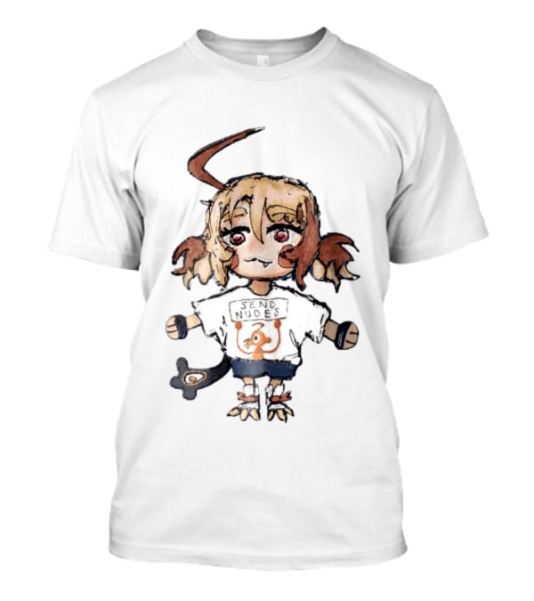 Send Nudes Chibi Anime Orange Creature Sketch T-Shirt